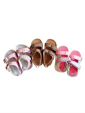 Baby Sandals Bundle 3 Pairs First Steps Wonder Nation Summer Shoes Sz 5